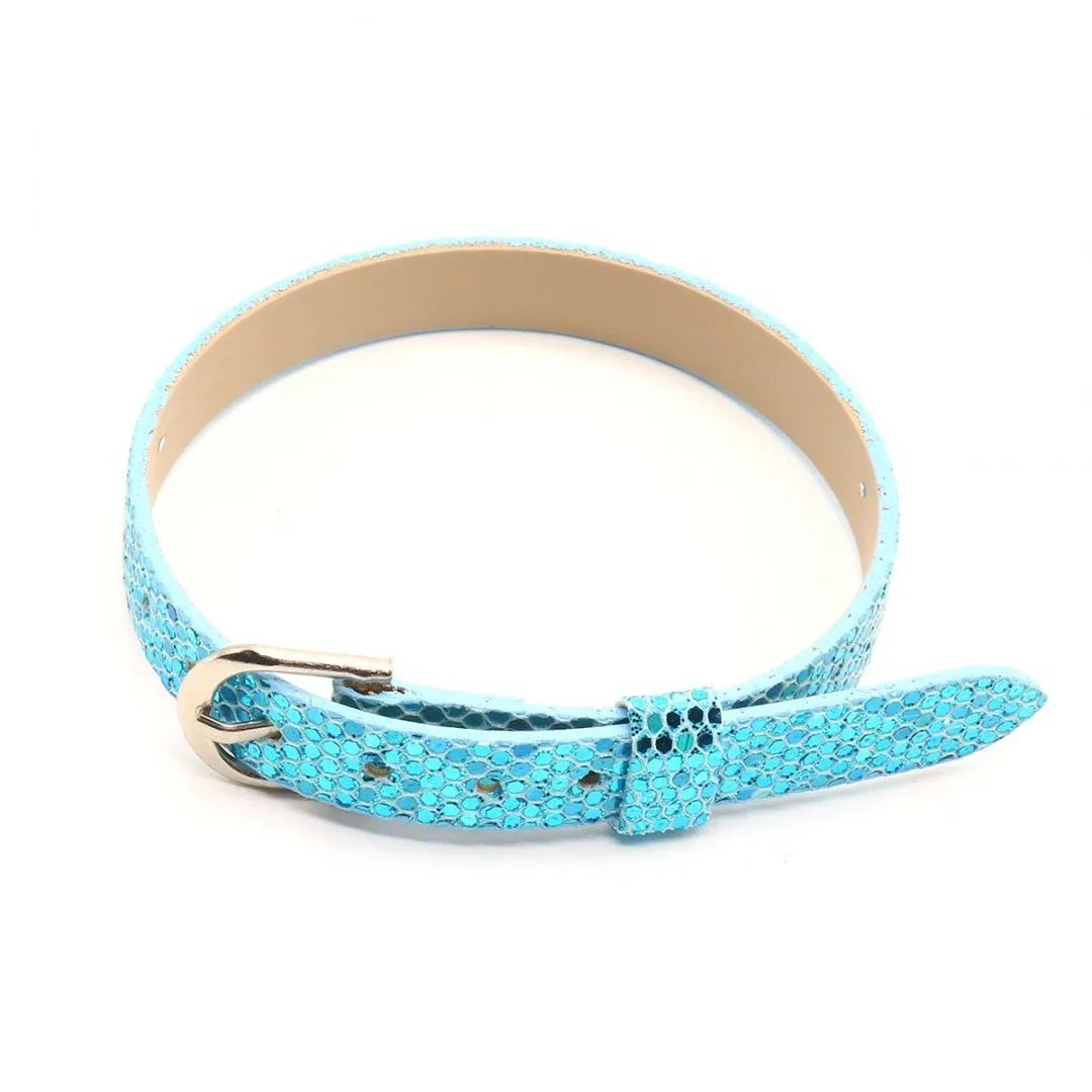 Ремень для кукол 0,8*22см цв.голубой с глиттером 28868 для кукол | 1