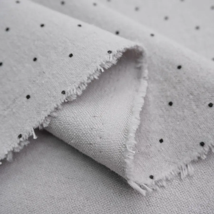 Теплый хлопок Горох чёрный (1,5мм) цв.св.серый 48*50cм 28001 для кукол | 2