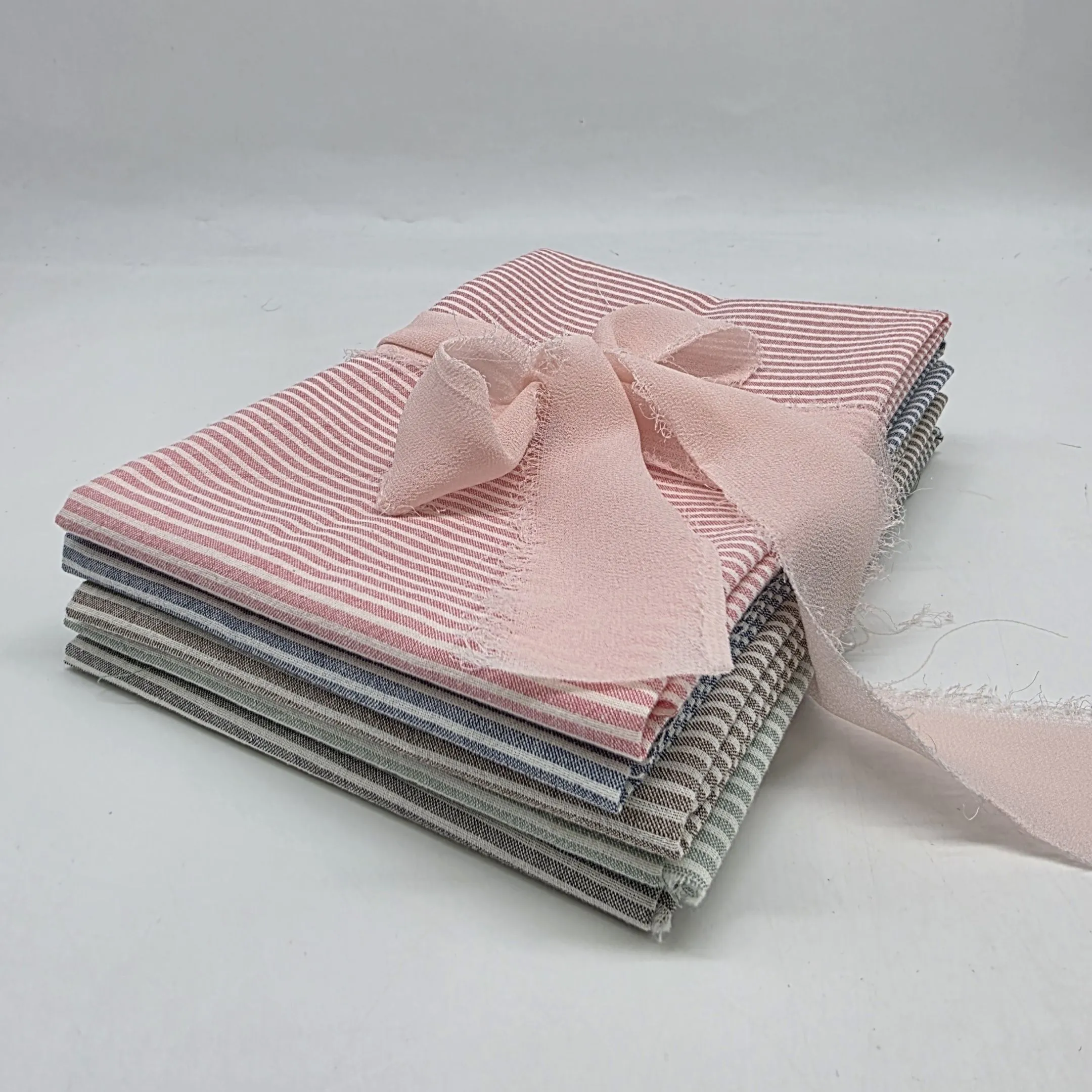 Набор ткани Варёный (стираный) хлопок Полоска (5 шт.) 28060 для кукол | 1