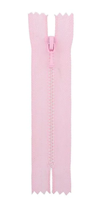 Молния-мини Трактор пластик 10см НЕразъёмная цв.св.розовый (№132) ZipD 3Т для кукол