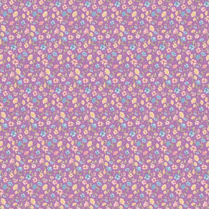 Ткань хлопковая НЕЖНАЯ ИСТОРИЯ 50*55см цв.НИ-18 фиолетовый для кукол