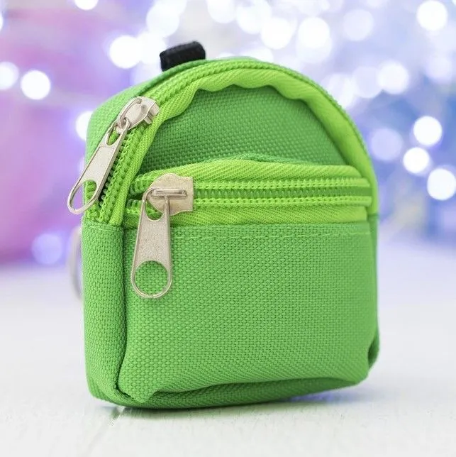 Рюкзак Спорт 3*6,5*8см цв.зелёный 4447425 для кукол