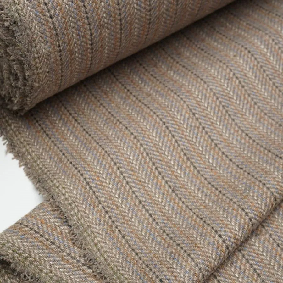 Ткань Шерсть пальтово-костюмная Твид 150*30см цв.бежевый "ОСЕННИЙ ТУМАН. Школа "Ветер в гривах" Т.Коннэ" 27986 для кукол | 1