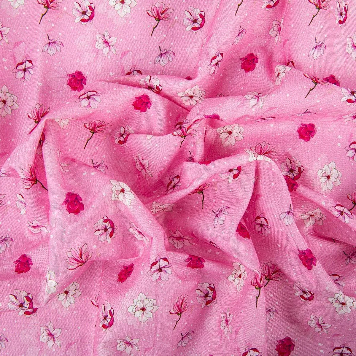 Ткань хлопковая PEPPY ПРЕКРАСНЫЕ МАГНОЛИИ 50*55см цв.ПМ-12 розовый для кукол | 3