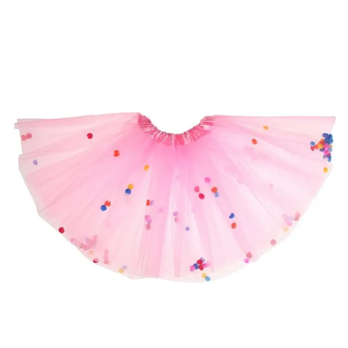 Юбка фатиновая Шарики для девочки цв.розовый рост 100-120 ЮФ-14 для кукол