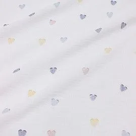 Муслин двухслойный Пастельные сердечки 47*50см М-034281 для кукол