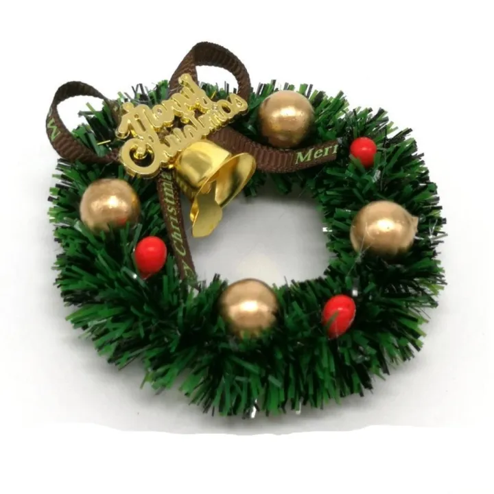 Миниатюрный рождественский венок 6*6см 27837 для кукол