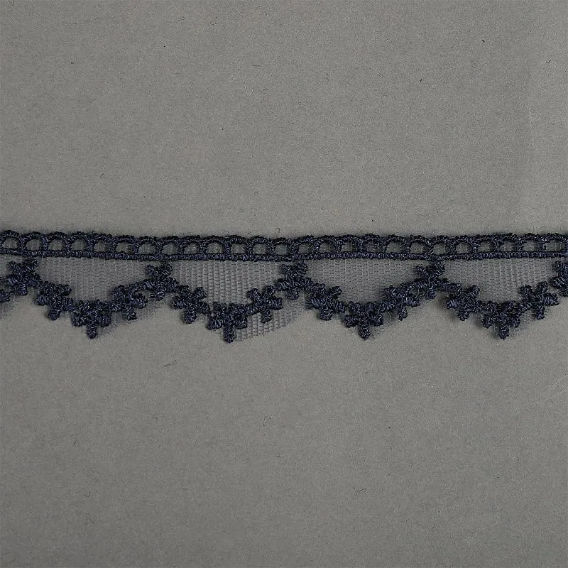 Кружево на сетке TTR.7018 шир.20мм цв.04 темно-синий для кукол | 1