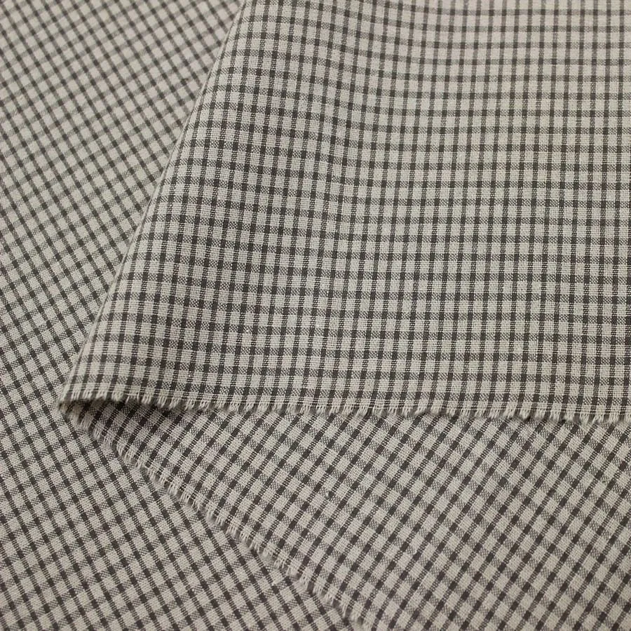 Пестрядь Мелкая клетка 75*25см цв.серо-бежевый "ОСЕННИЙ ТУМАН. Школа "Ветер в гривах" Т.Коннэ" 27988 для кукол | 1