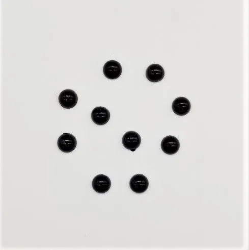 Глаза-полубусины 6мм цв.чёрный (10 штук) ГП-01 для кукол
