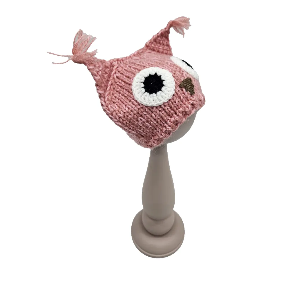 Шапочка-Сова ША-24 цв.розовый, обхват 27см для кукол | 2