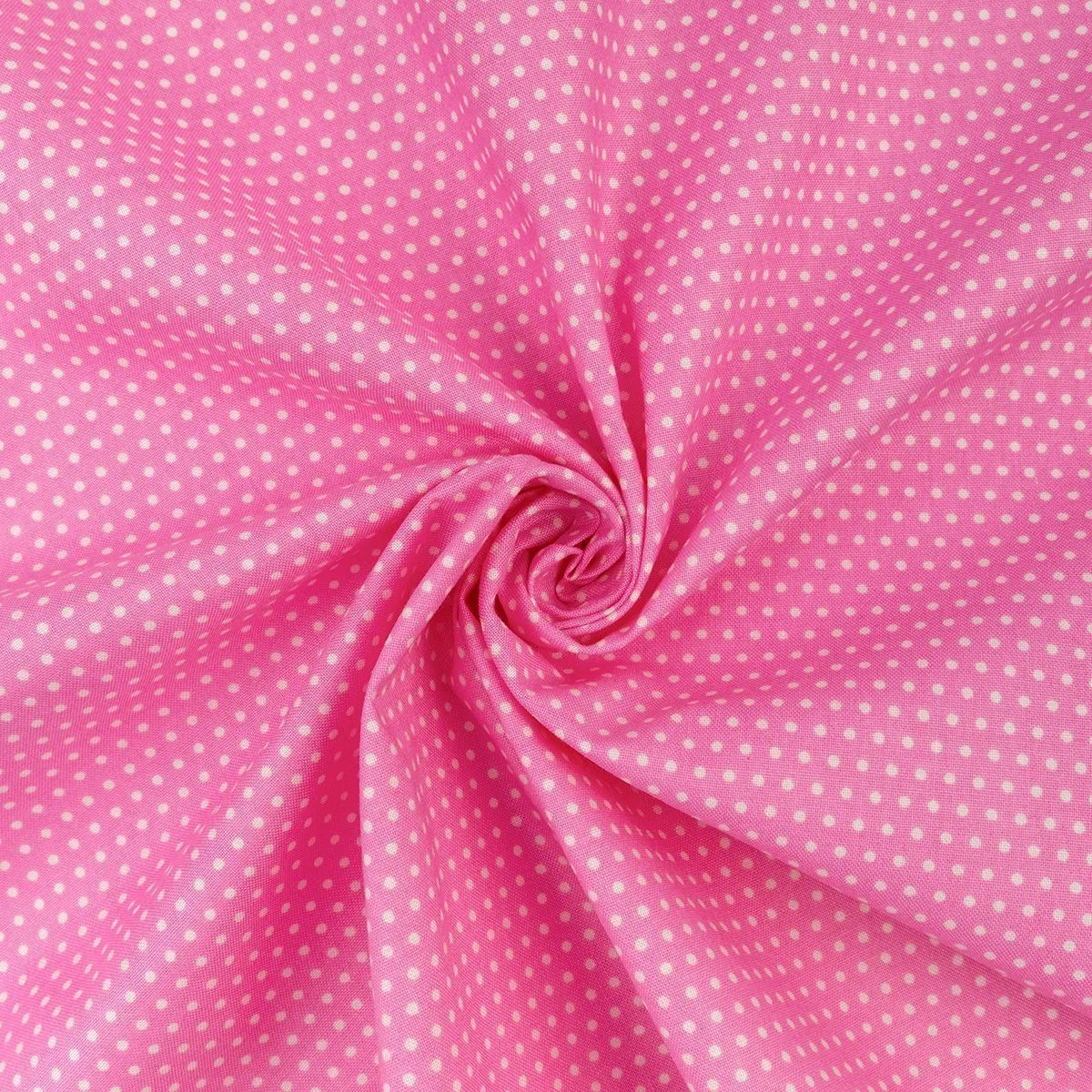 Ткань хлопковая БАБУШКИН СУНДУЧОК 50*55см цв.кр.горох ярко-розовый БС-29 для кукол | 1