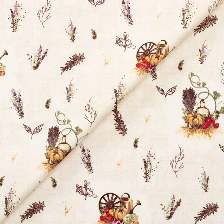 Ткань хлопковая PEPPY УДАЧНЫЙ УРОЖАЙ 50*55см цв.УУ-05 белый для кукол