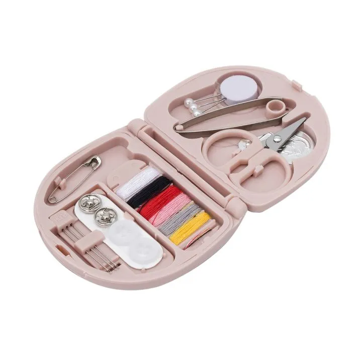 Набор для шитья швейный дорожный 6,5*6,5*1,6см цв.розовый 7748599 для кукол