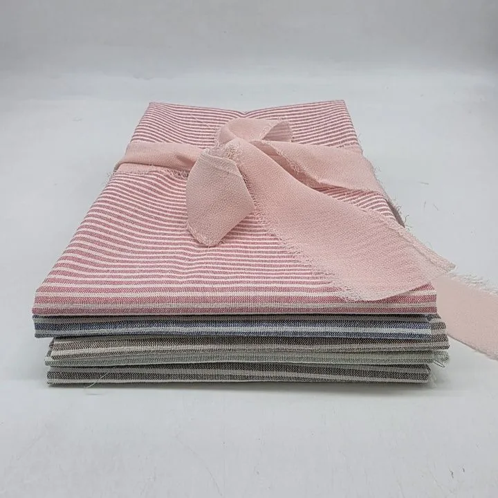 Набор ткани Варёный (стираный) хлопок Полоска (5 шт.) 28060 для кукол