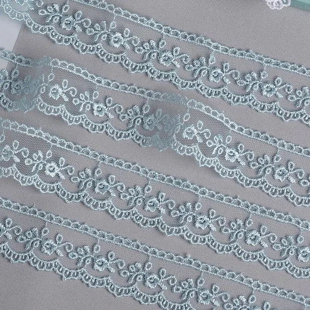 Кружево на сетке TR.8B0038B шир.25мм цв.09 голубой для кукол