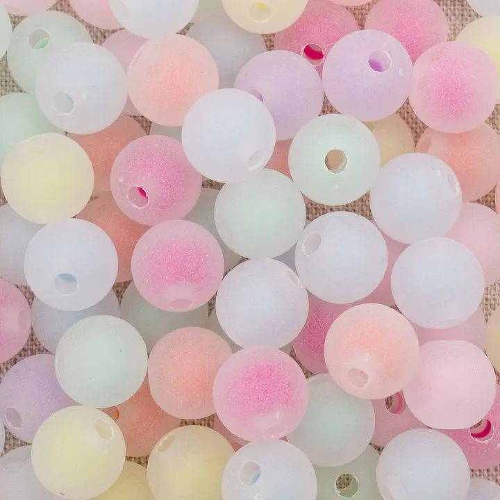 Бусины пластиковые матовые, круглые d-10мм, 50гр. цв.микс 7748411 для кукол