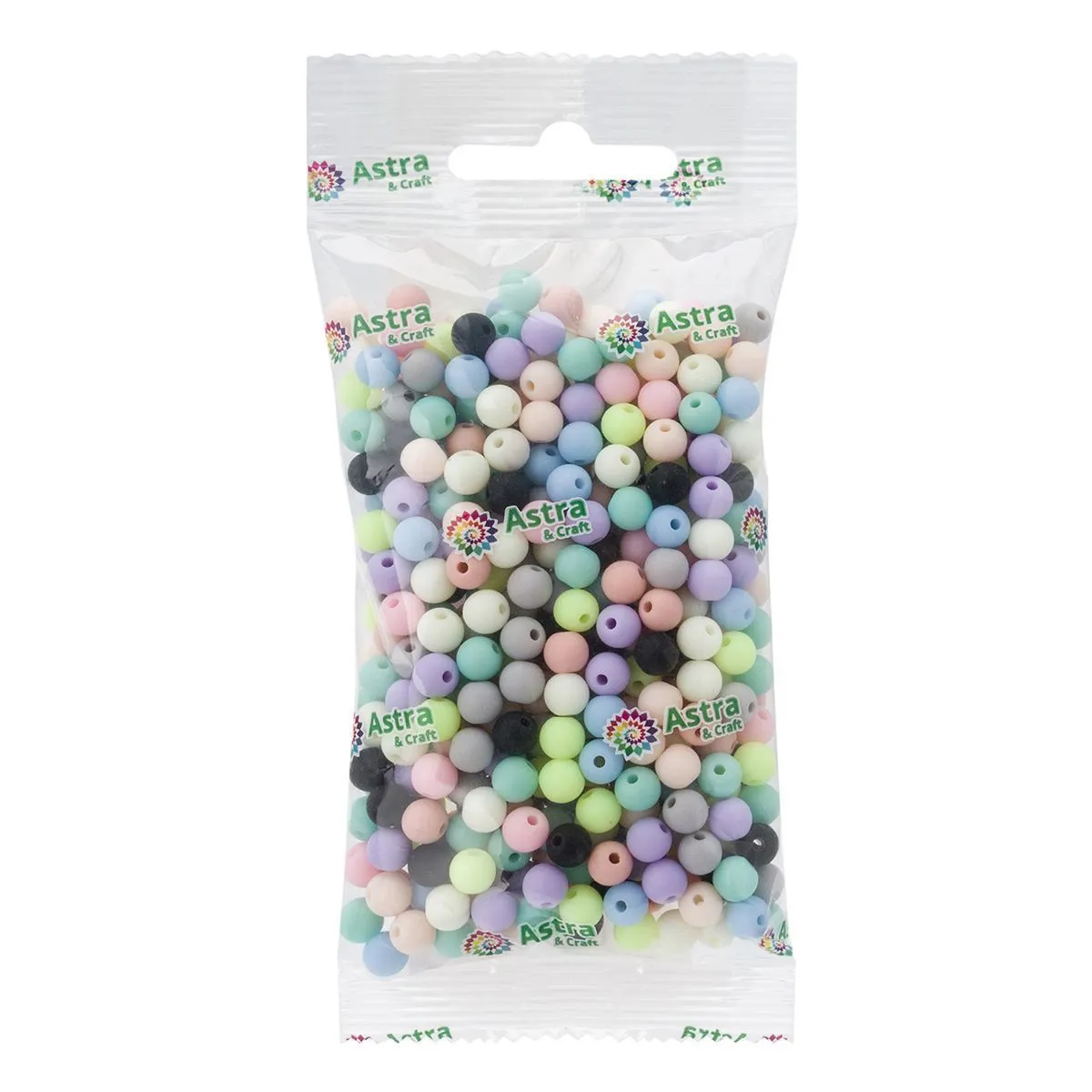 Бусины пластиковые матовые, круглые d-6мм, 50гр. цв.микс 7748416 для кукол | 3