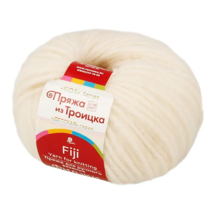 прязха из троитска фидзхи 60 кхлопок 20 мериносовая шерст 20 акрил 50 г 95 м 001 белыы для кукол