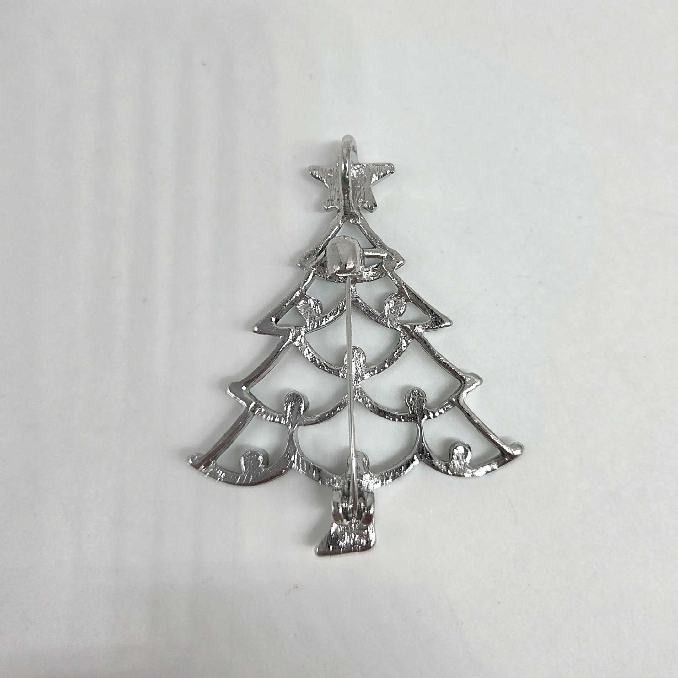 Брошь Ёлка 5,5*4,5см цв.зелёный/серебро 27847 для кукол | 3