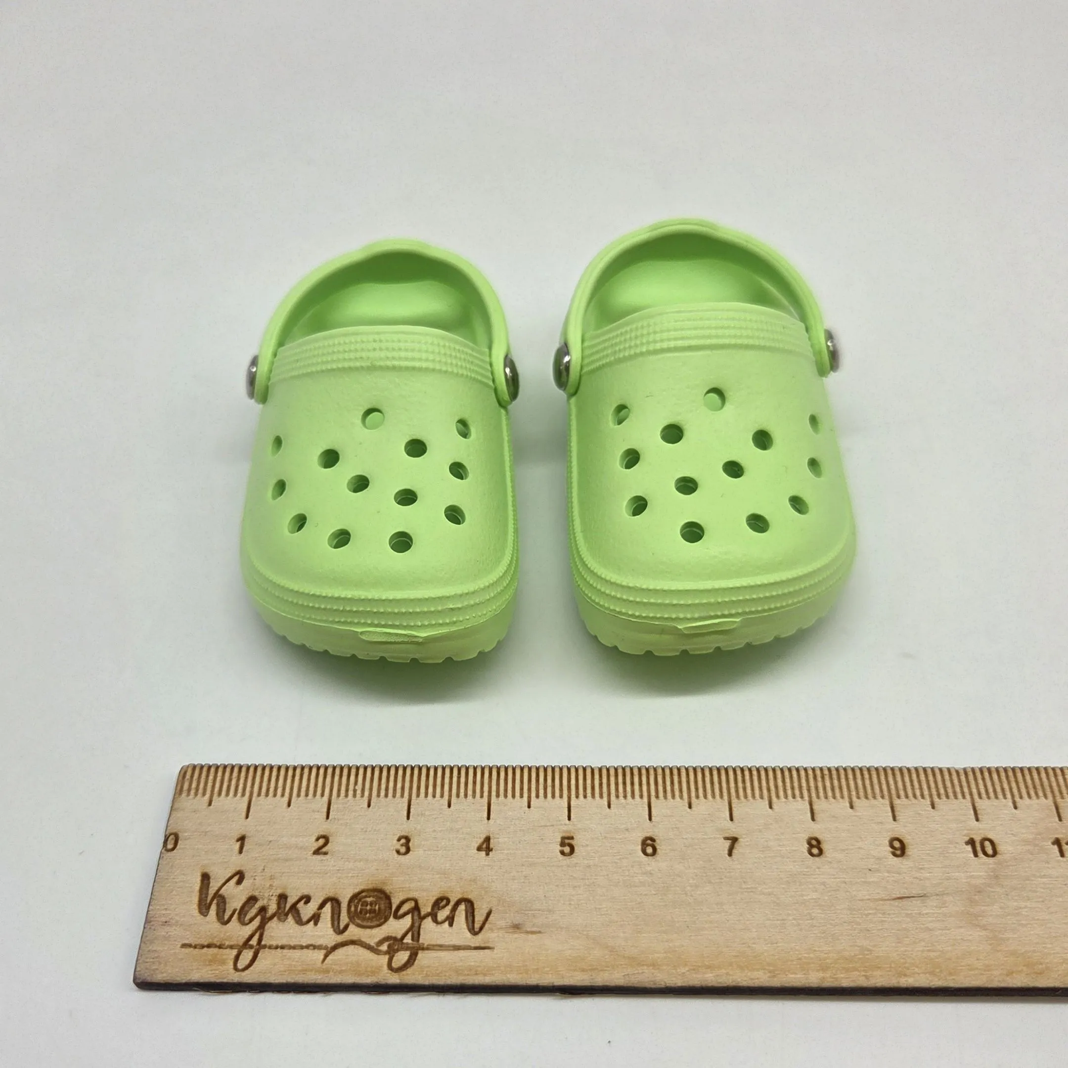 Кроксы 8,3см цв.салатовый (06) К-187 для кукол | 3