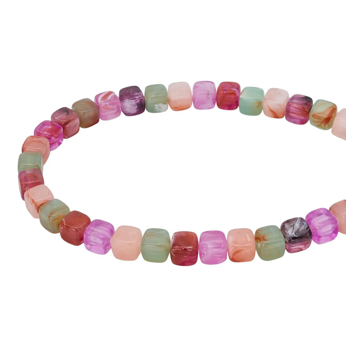 Бусины пластиковые прозрачные, куб 6,5*6,6мм, 50гр. цв.00007 кварцевый микс 7748713 для кукол | 2