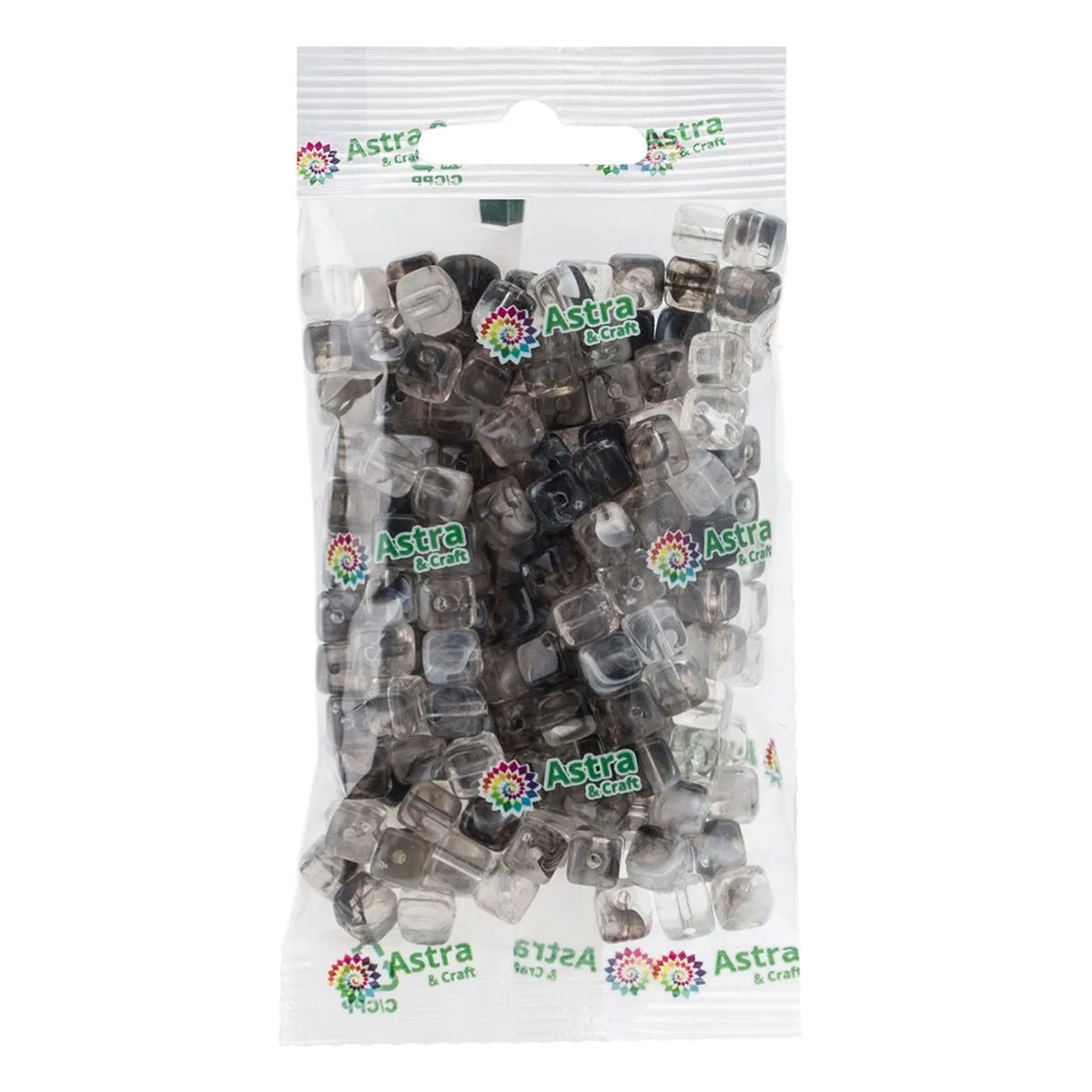 Бусины пластиковые прозрачные, куб 6,5*6,6мм, 50гр. цв.00004 серый аквамарин 7748713 для кукол | 3