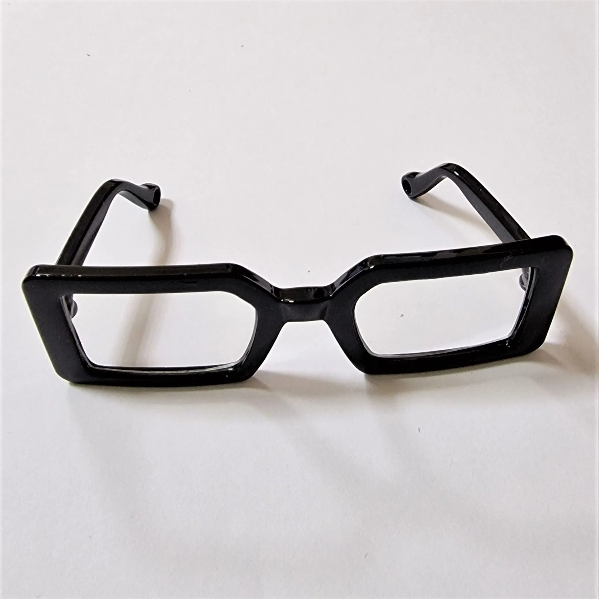 Очки пластик 9см цв.чёрный/прозрачный 4747 для кукол | 1