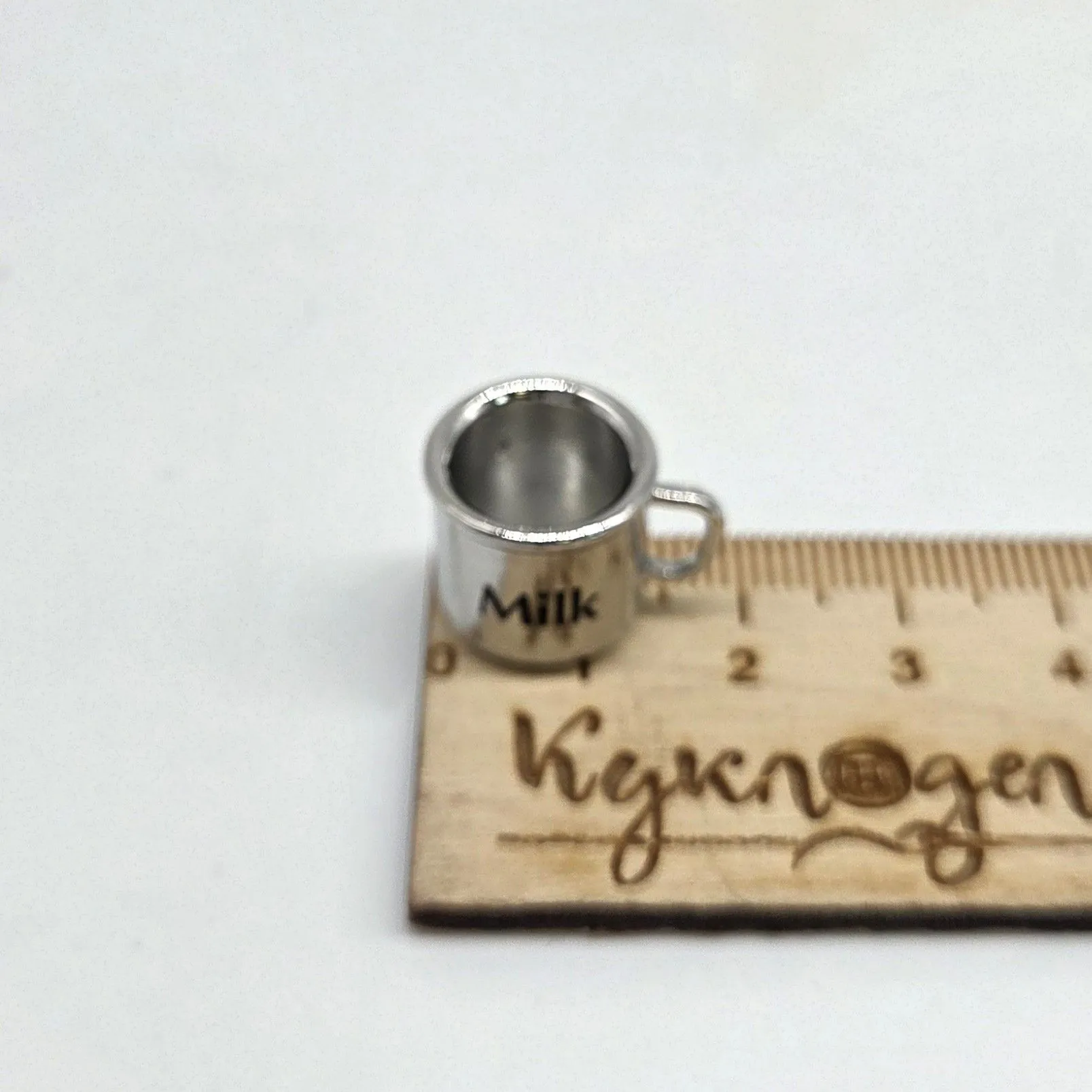 Кружка мини MILK металл 1,3см 1шт. для кукол | 1