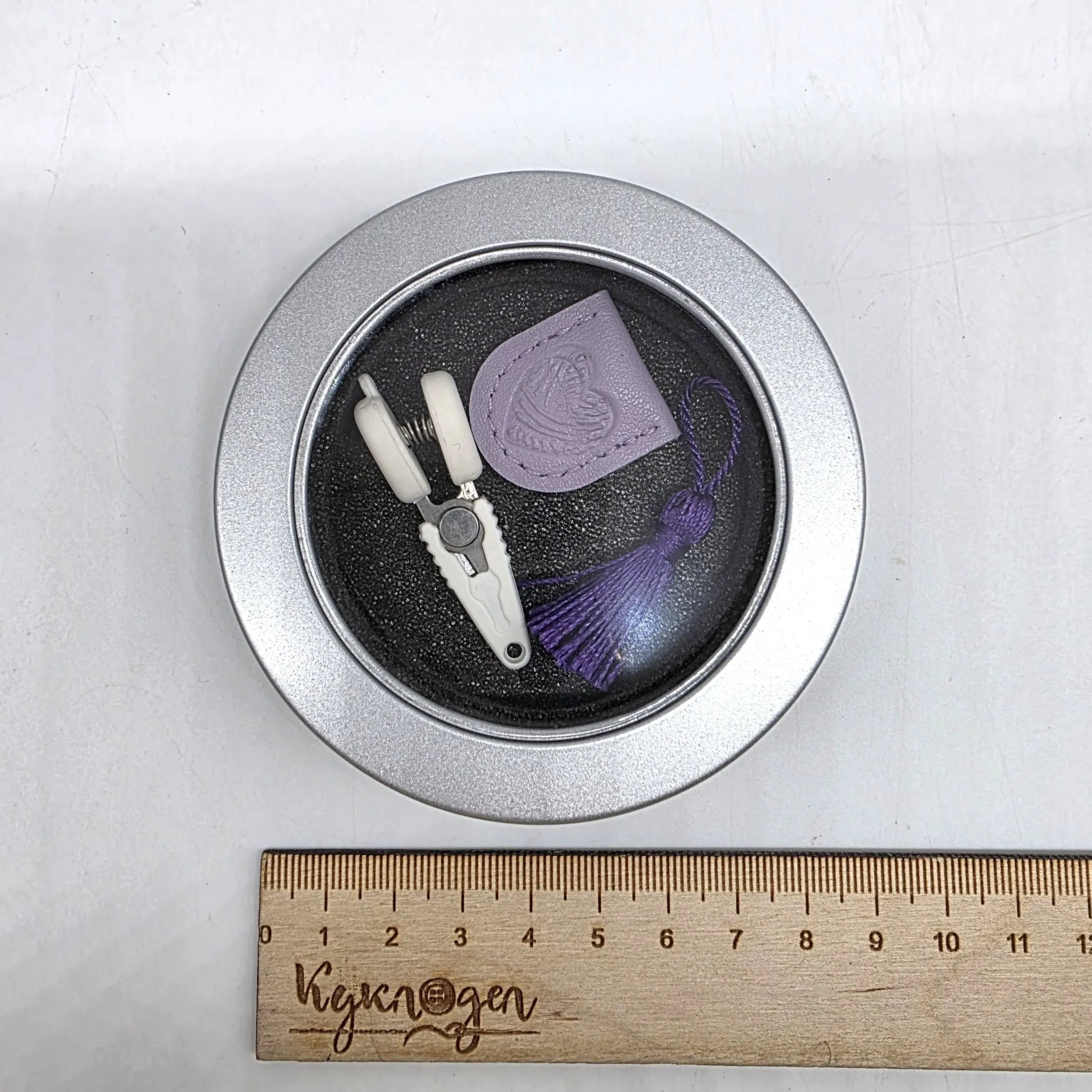 Мини-ножницы 4,5см с чехлом цв.сиреневый 28014 для кукол | 3