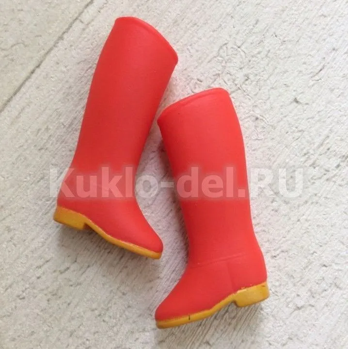 Сапожки С-80 резиновые 2,5см цв.красный для кукол | 1