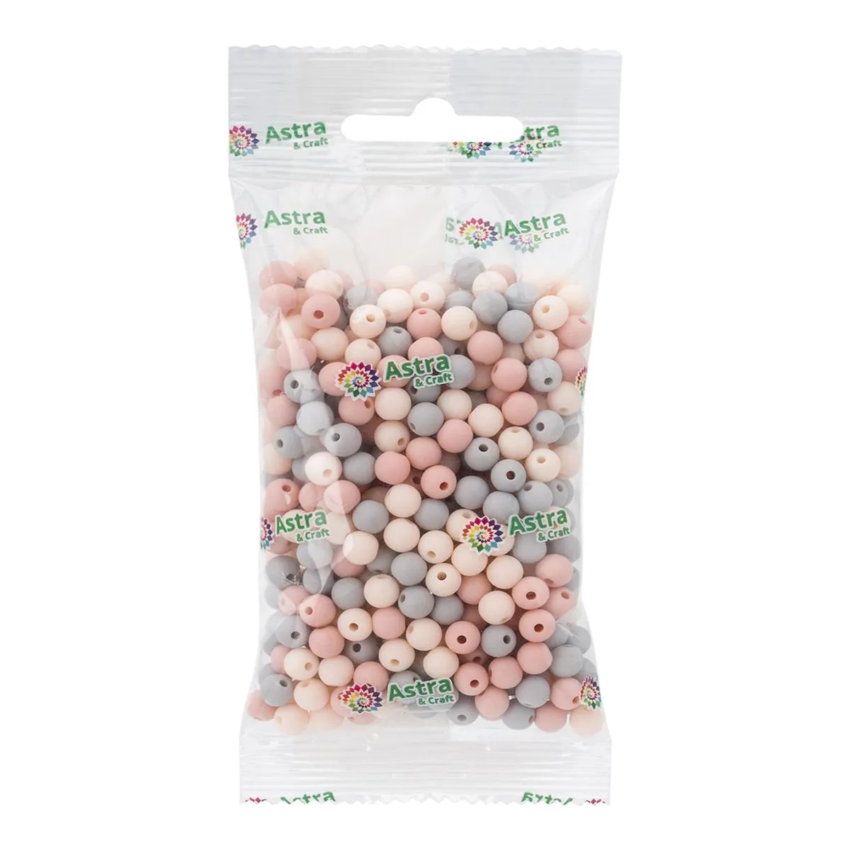 Бусины пластиковые матовые, круглые d-6мм, 50гр. цв.00002 бежево-серый 7748416 для кукол | 3