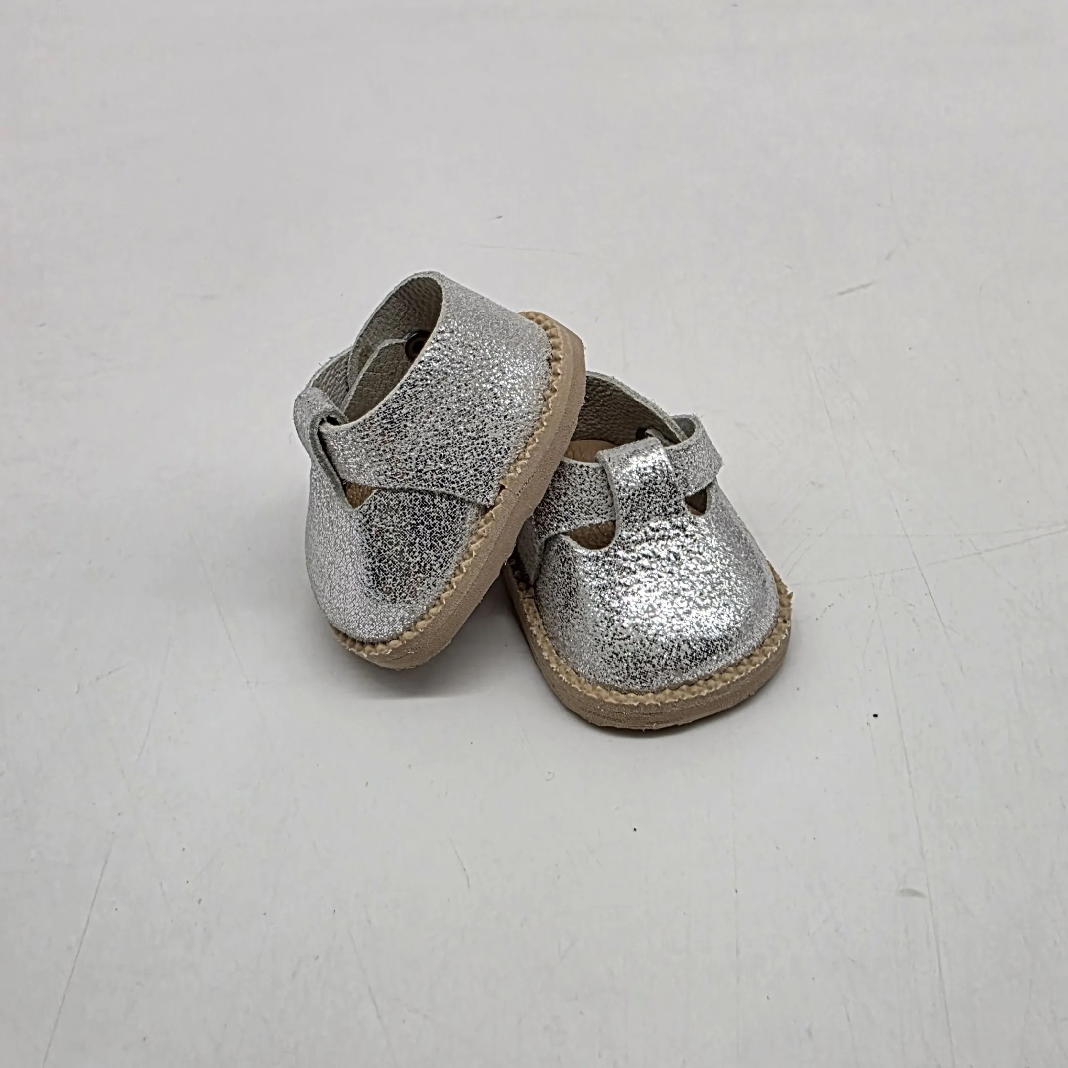 Туфли-сандалии Т-158 для МиниМии натур.кожа цв.серебро (01) 4,7см для кукол | 4