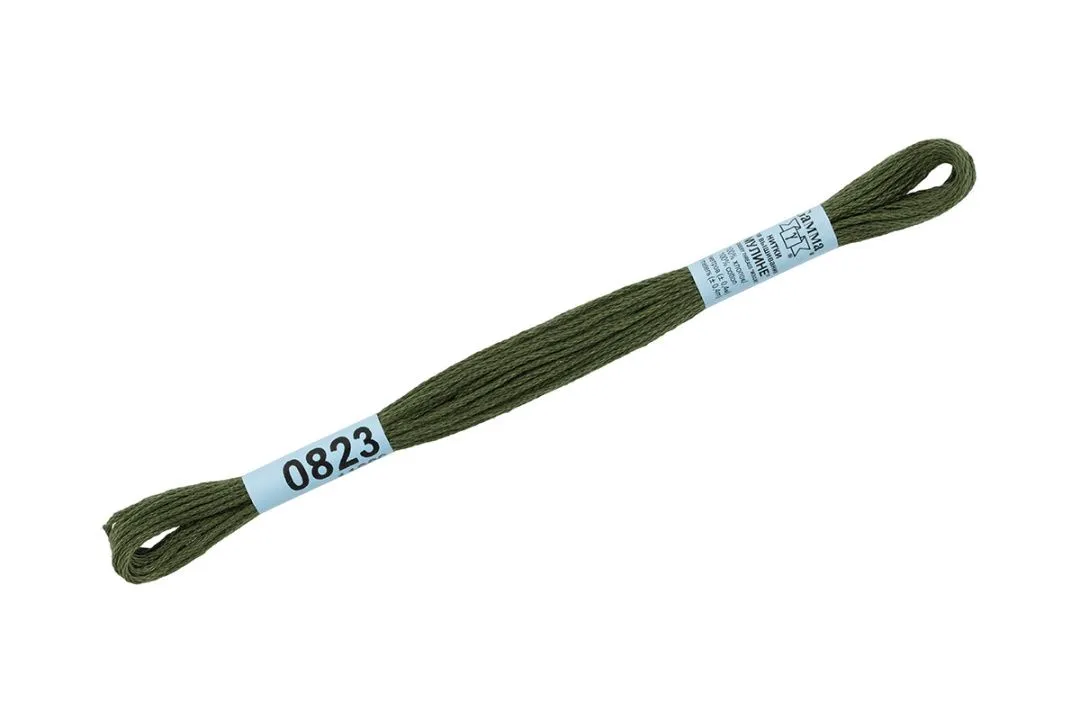 Мулине Gamma цв.№0823 т.хаки 100% хлопок для кукол