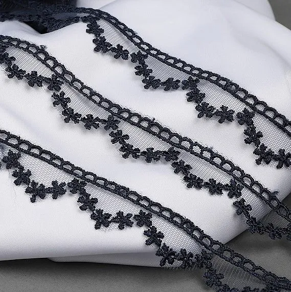 Кружево на сетке TTR.7018 шир.20мм цв.04 темно-синий для кукол