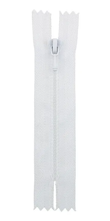 Молния-мини Трактор пластик 10см НЕразъёмная цв.белый (№101) ZipD 3Т для кукол