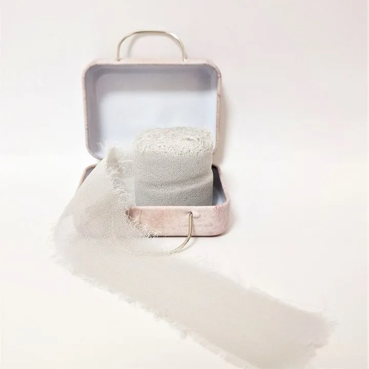 Тесьма шелковая матовая для Тедди 4см 1метр цв.серый ТД-1 для кукол