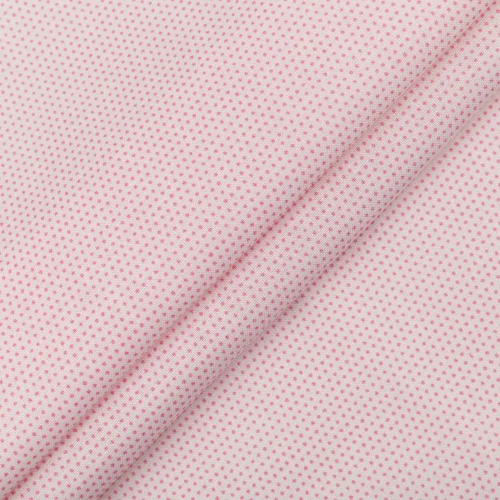 Ткань хлопковая БАБУШКИН СУНДУЧОК 50*55см цв.мл.горох бл.розовый БС-30 для кукол