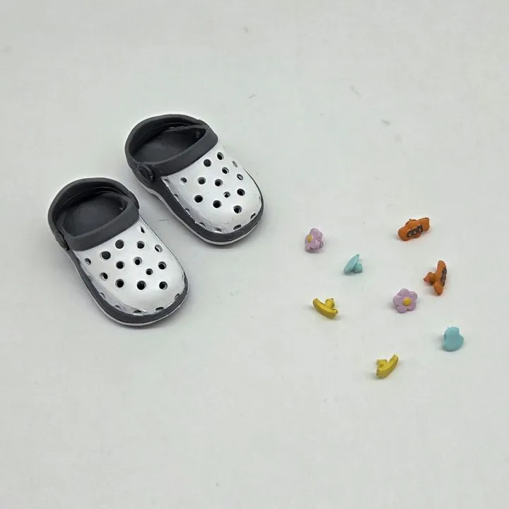 Кроксы 4,3см с джиббитсами (8шт.) цв.серый (08) К-181 для кукол | 3
