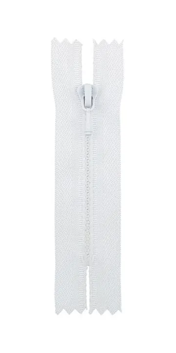 Молния-мини Трактор пластик 8см НЕразъёмная цв.белый (№101) ZipD 3Т для кукол