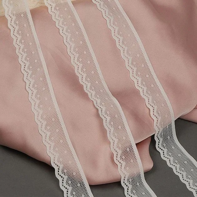 Кружево-стрейч 25мм цв.F102 молочный TBY.8028 для кукол