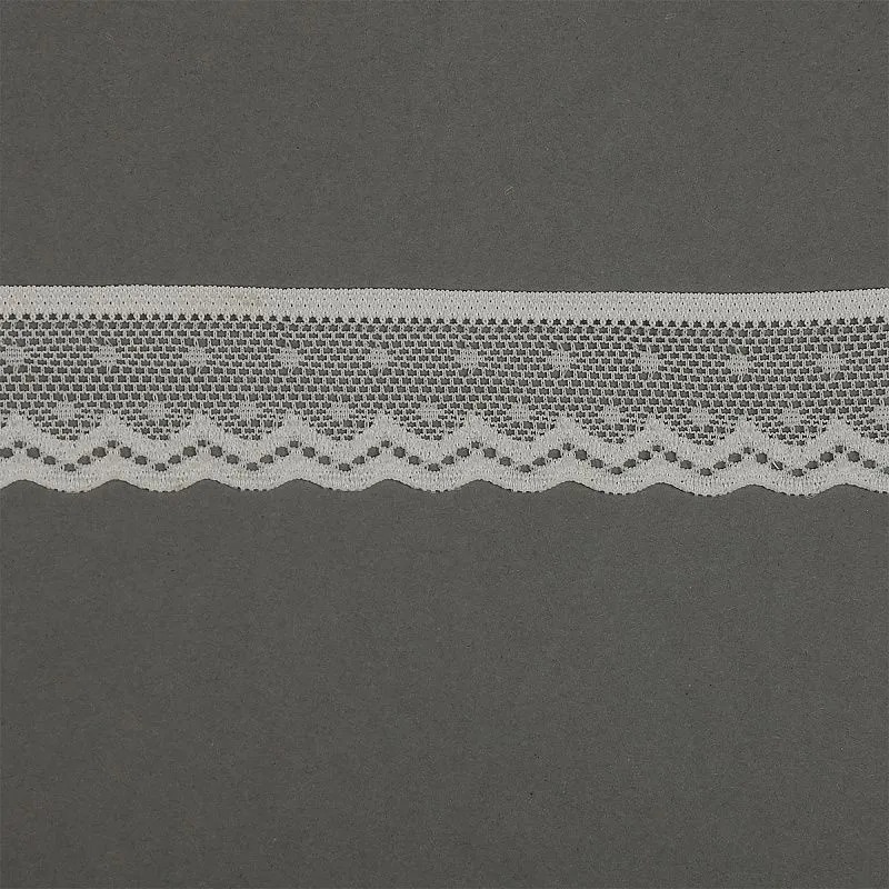 Кружево-стрейч 25мм цв.F102 молочный TBY.8028 для кукол | 1
