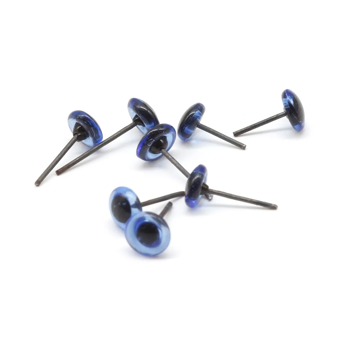 Глаза стеклянные 7мм цв.голубой (8 штук) 28810 для кукол | 1