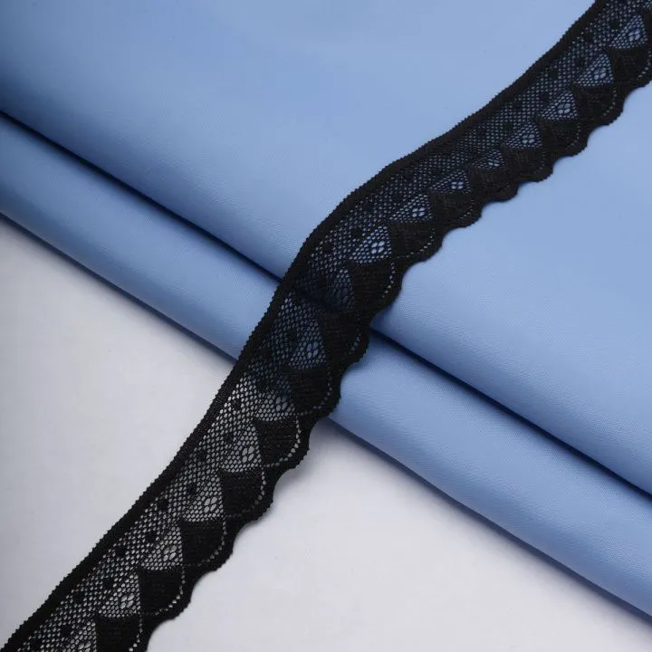 Кружево эластичное шир.2,5см дл.1м цв.чёрный 7738414 для кукол