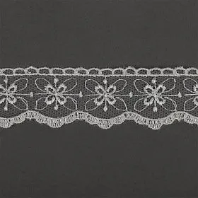 Кружево на сетке TR.2106 шир.35мм цв.02 молочный для кукол | 1