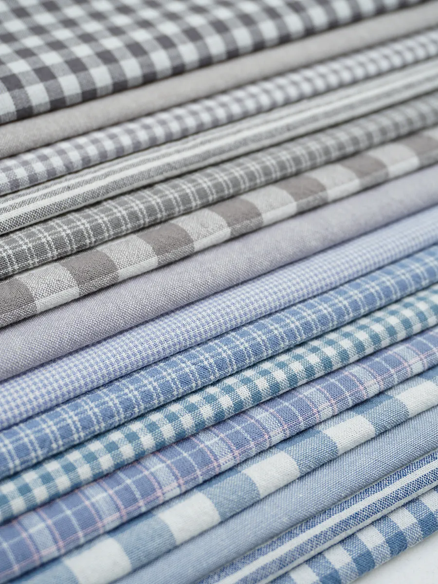 Набор ткани Вареный хлопок "Клетка-Полоска" 45*30см 12шт. 27793 для кукол | 2