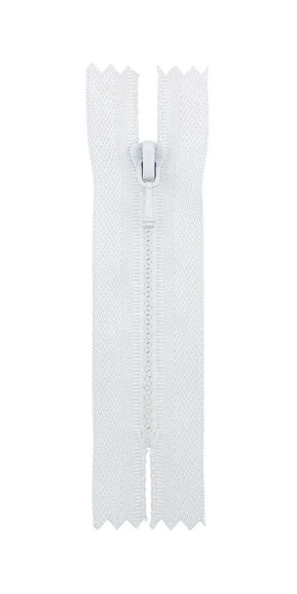 Молния-мини Трактор пластик 8см НЕразъёмная цв.белый (№101) ZipD 3Т для кукол | 1