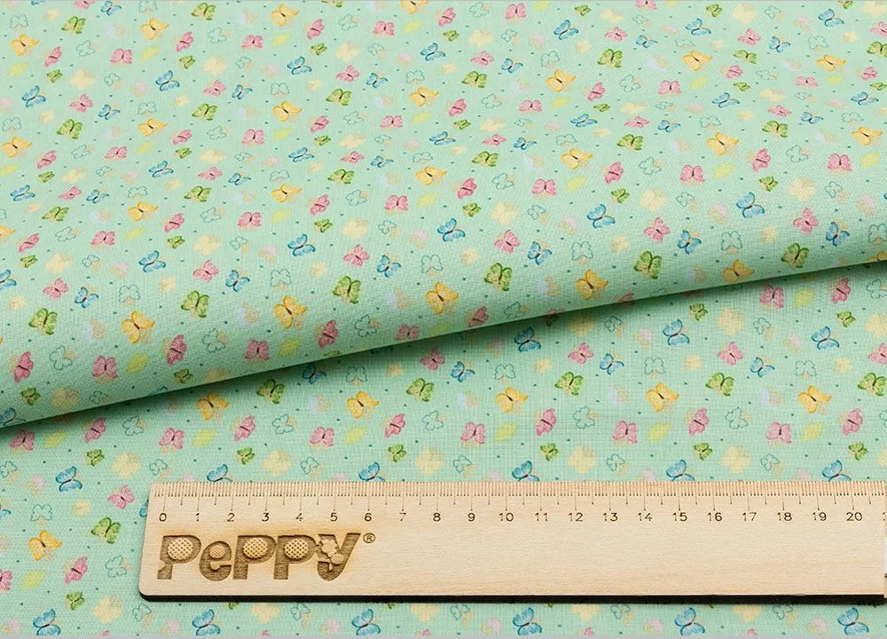 Ткань хлопковая НЕЖНАЯ ИСТОРИЯ 50*55см цв.НИ-04 зеленый для кукол | 1