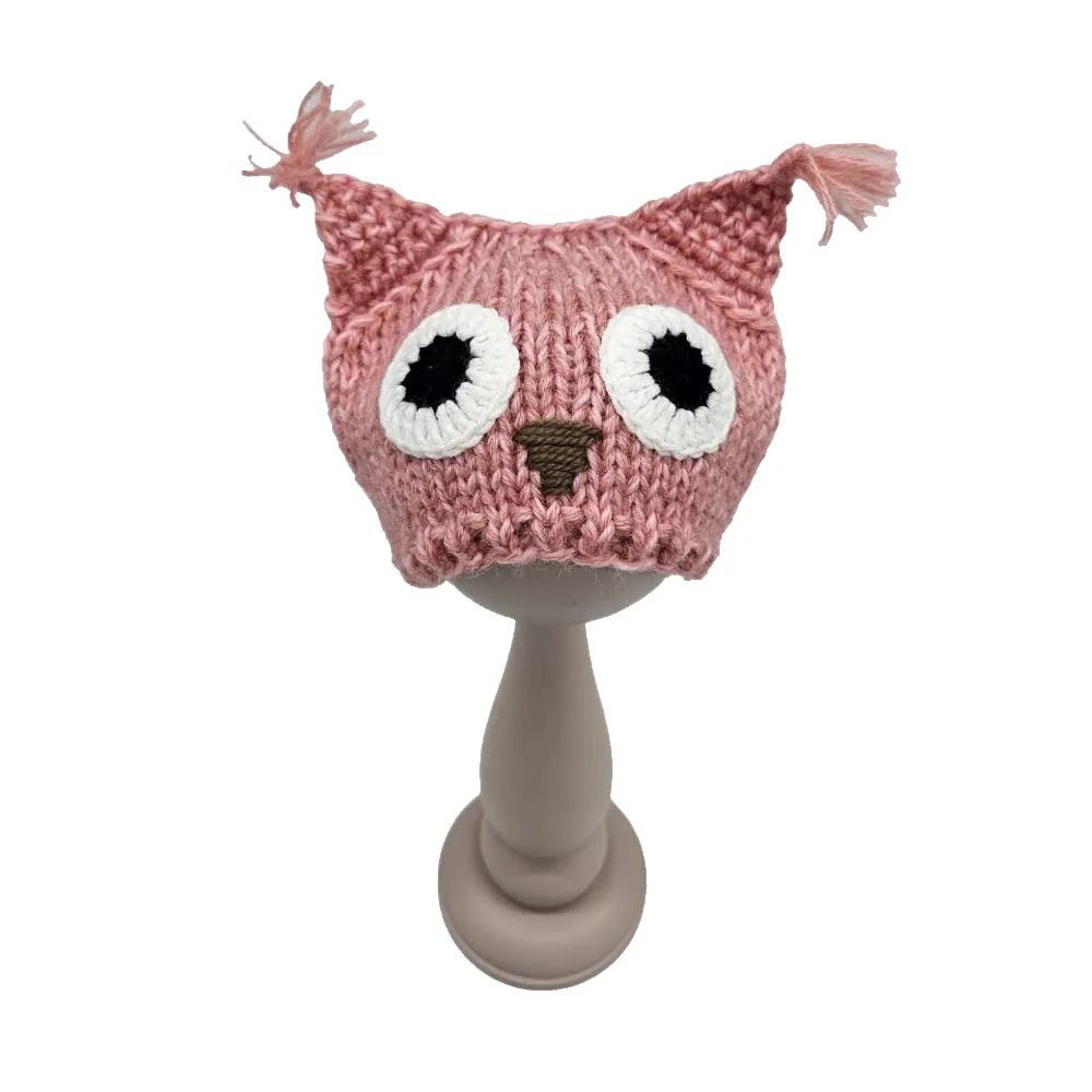 Шапочка-Сова ША-24 цв.розовый, обхват 27см для кукол | 1
