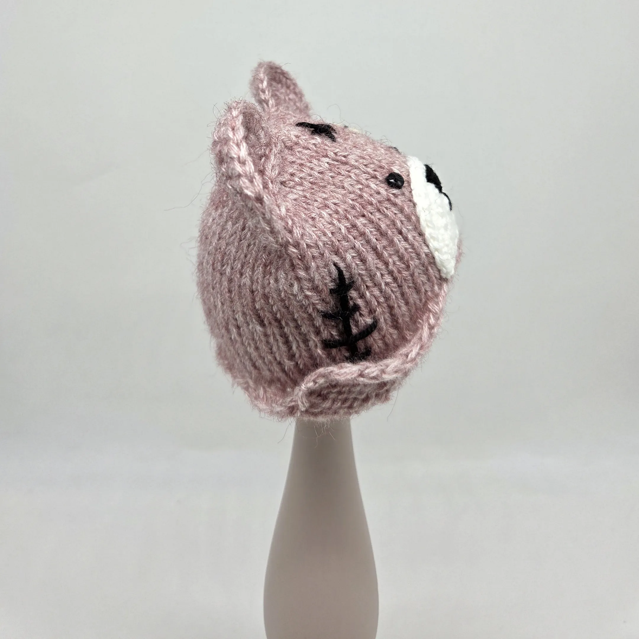 Шапочка-мишка ША-50 цв.розовый меланж (07), обхват 27см для кукол | 1